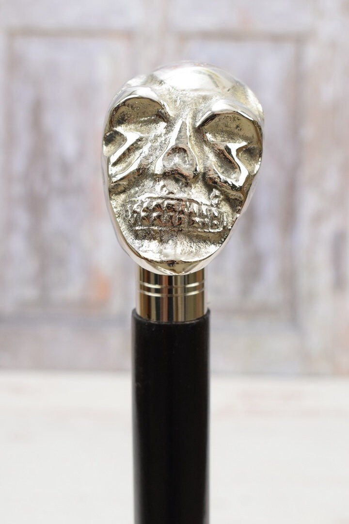 Schädel Gehstock - Halloween Geschenk Aus Holz Und Aluminium Tolles Holzstock Art Deco Stil von DekorStyle
