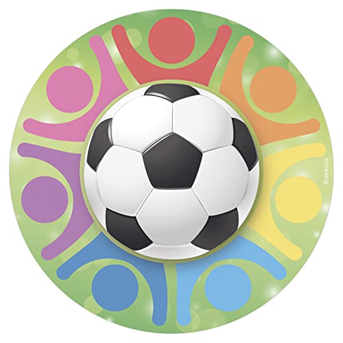Dekora - 145094 Fußball Tortenaufleger aus Esspapier|aus Reispapier| - 20 cm, Mittel von dekora