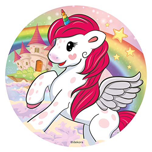 Dekora - 231360 Fliegendes Einhorn Tortenaufleger aus zuckerfreiem Esspapier - 16 cm Dekora - 231360 Fliegendes Einhorn Tortenaufleger aus zuckerfreiem Esspapier - 16 cm von dekora
