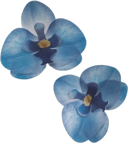 Dekora - Orchideen Tortendeko Essbar | 10 Essbare Blumen für Torte aus Oblate - Blau - 7,5-8,5 cm, Mehrfarbig, 126151 von dekora