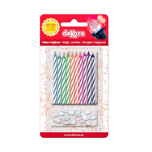 Dekora - Originelle Geburstagskerze-Deko Kerzen | Kerzen Set für Kerzen Deko von Assortierte Farben - Bunte Wunderkerzen, [Mehrfarbig] von dekora
