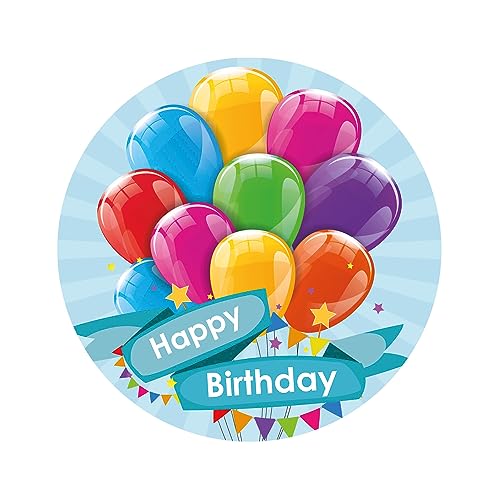 Dekozauber24 Essbarer Tortenaufleger Geburtstag, Happy Birthday, 15,5cm, aus Oblate, zuckerfrei, vegetarisch, Tortendeko Deko Torte Kuchen Aufleger Dekozauber24 Essbarer Tortenaufleger Geburtstag, Happy Birthday, 15,5cm, aus Oblate, zuckerfrei, vegetarisch, Tortendeko Deko Torte Kuchen Aufleger von Dekozauber24