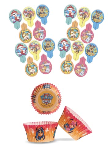 Paw Patrol Set 20x Essbare Einstecker Pins + 25x Muffinschalen Tortendeko Kindergeburtstag Deko Muffin Cupcakeförmchen Paw Patrol Set 20x Essbare Einstecker Pins + 25x Muffinschalen Tortendeko Kindergeburtstag Deko Muffin Cupcakeförmchen von Dekozauber24