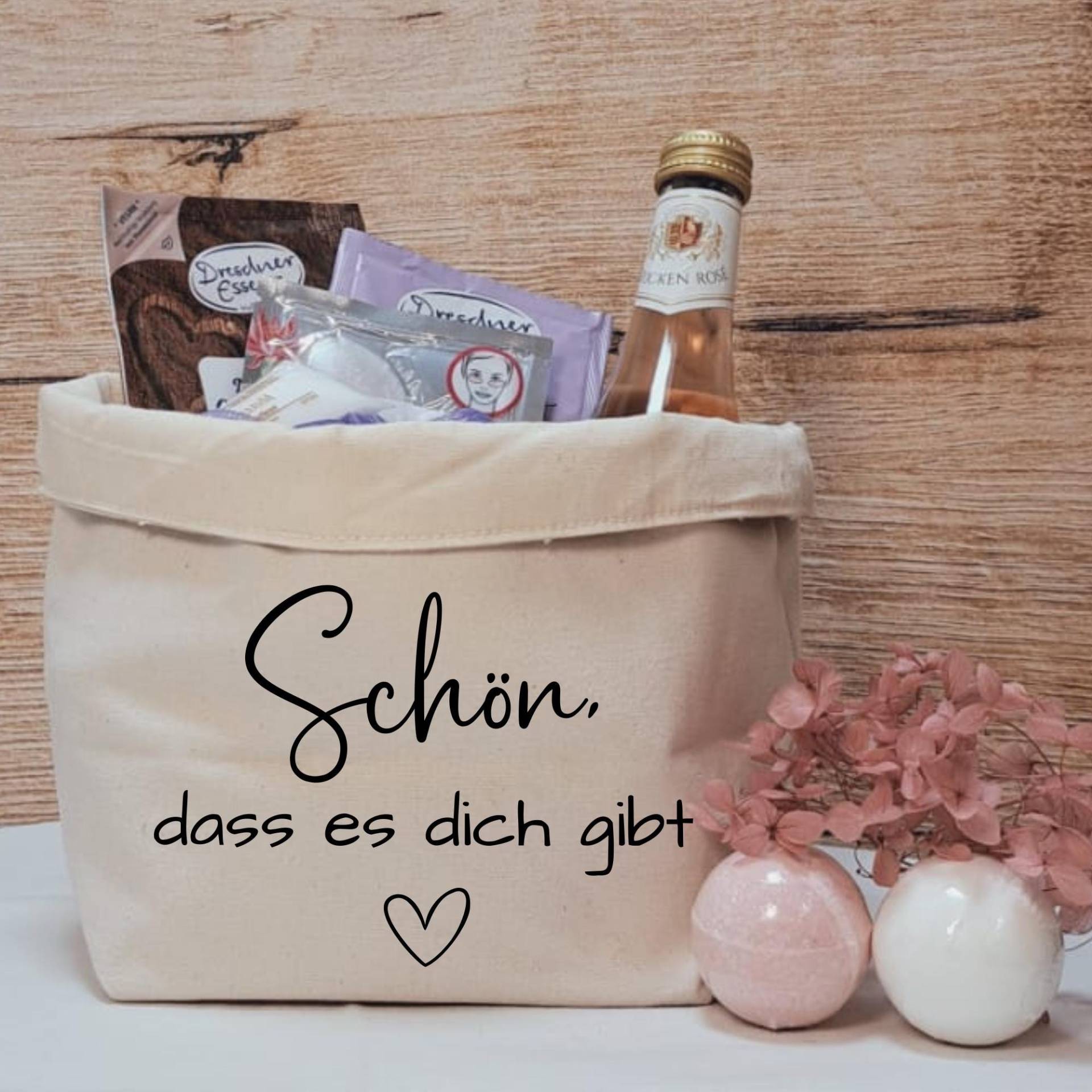 Geschenkkörbchen/Geschenkkorb Zum Selbstbefüllen "Schön, Dass Es Dich Gibt" Geschenkkörbchen/Geschenkkorb Zum Selbstbefüllen "Schön, Dass Es Dich Gibt" von liiebevollverschenkt