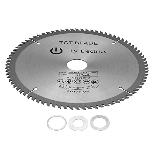 Delaman Kreissägeblätter 210mm x 30mm für Metall Holz Stein Glas Kunststoff Cordless Cutting Saw Disc 80T Zähne von Delaman