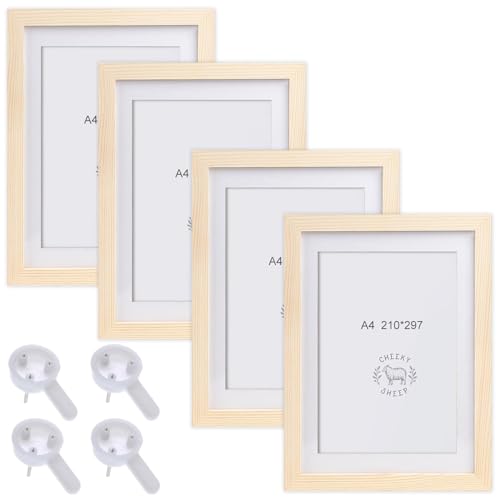 Delamiya 4er Set Bilderrahmen A4: Bilderrahmen Holz 21x30cm Fotorahmen DIN A4 Bilderrahmen MDF Rahmen Hanging Bilderrahmen aus bruchsicherem Plexiglas Posterrahmen Ideal für Collage Portraits (Holz) Delamiya 4er Set Bilderrahmen A4: Bilderrahmen Holz 21x30cm Fotorahmen DIN A4 Bilderrahmen MDF Rahmen Hanging Bilderrahmen aus bruchsicherem Plexiglas Posterrahmen Ideal für Collage Portraits (Holz) von Delamiya