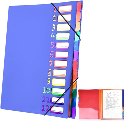 Delamiya Dokumentenmappe A4, Tragbar Fächermappe mit 12 Fächern, PP Kunststoff Ordnungsmappe Pultordner mit Gummizug, Wasserdicht, für Schule Bürobedarf Delamiya Dokumentenmappe A4, Tragbar Fächermappe mit 12 Fächern, PP Kunststoff Ordnungsmappe Pultordner mit Gummizug, Wasserdicht, für Schule Bürobedarf von Delamiya