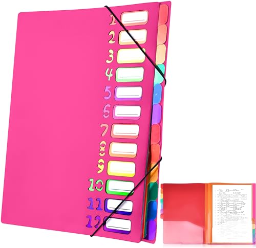Delamiya Dokumentenmappe A4, Tragbar Fächermappe mit 12 Fächern, PP Kunststoff Ordnungsmappe Pultordner mit Gummizug, Wasserdicht, für Schule Bürobedarf Delamiya Dokumentenmappe A4, Tragbar Fächermappe mit 12 Fächern, PP Kunststoff Ordnungsmappe Pultordner mit Gummizug, Wasserdicht, für Schule Bürobedarf von Delamiya