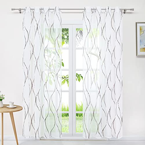 Delien Gardinen Voile 1 Stück »Wogender Fluss« Gardinenschals mit Grobem Wellenmuster Vorhang Transparente Vorhänge Fensterschals Flächenvorhänge für Wohnzimmer mit Ösen BxH 140x145cm,Kaffee Delien Gardinen Voile 1 Stück »Wogender Fluss« Gardinenschals mit Grobem Wellenmuster Vorhang Transparente Vorhänge Fensterschals Flächenvorhänge für Wohnzimmer mit Ösen BxH 140x145cm,Kaffee von Delien