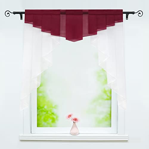 Delien Scheibengardinen mit Durchstangenzug oder Kräuselband Voile Bistrogardinen Modern Küche Kleinfenster Transparente Gardinen Kurzstores Kurzgardinen 1 Stück BxH 100x100cm,Weinrot Delien Scheibengardinen mit Durchstangenzug oder Kräuselband Voile Bistrogardinen Modern Küche Kleinfenster Transparente Gardinen Kurzstores Kurzgardinen 1 Stück BxH 100x100cm,Weinrot von Delien
