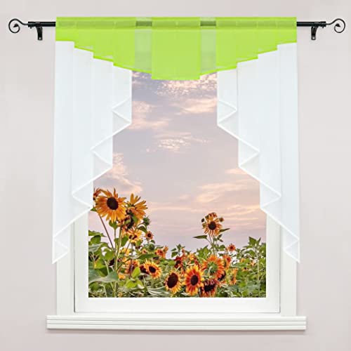 Delien Voile Scheibengardinen mit Durchstangenzug Landhaus Bistrogardinen Modern Transparente Gardinen Küche Kleinfenster Kurzstores Kurzgardinen 1 Stück BxH 140x145cm,Grün Delien Voile Scheibengardinen mit Durchstangenzug Landhaus Bistrogardinen Modern Transparente Gardinen Küche Kleinfenster Kurzstores Kurzgardinen 1 Stück BxH 140x145cm,Grün von Delien