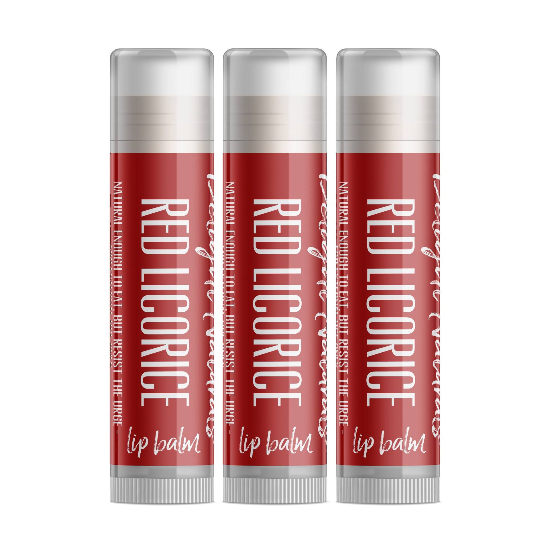 Delight Naturals Red Lakritz Lippenbalsam - Dreierpack von DelightNaturals