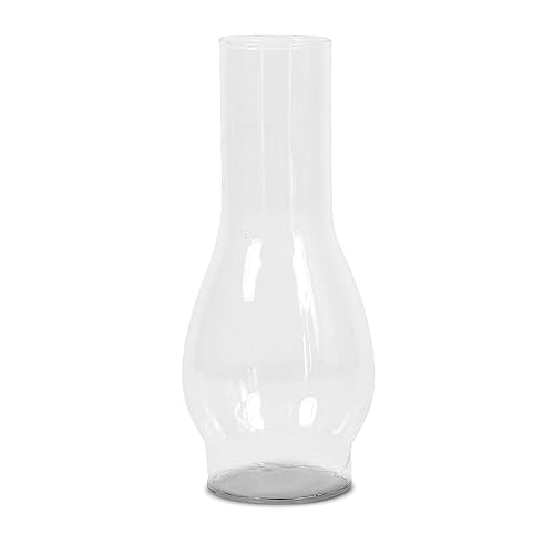 Glaszylinder transparent, unterer Durchmesser außen 42 mm, innen 37 mm, oberer Durchmesser außen 30 mm, Bauchdurchmesser 54,5 mm, Höhe 124 mm, für Petroleumlampe SAMPANINO, LOGGI und andere Lampen von DELITE