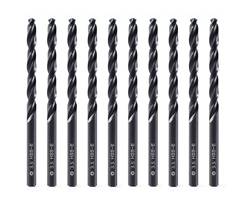 DelitonGude 3,5mm HSS M35 Cobalt Twist Bohrer, Hochgeschwindigkeitsstahl, Satz 10, passend für Stähle, Gusseisen und andere Metalle (3,5mm) von DelitonGude