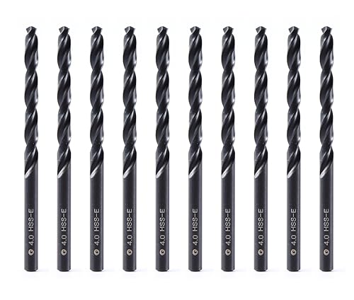 DelitonGude 4,0mm Verlängerung HSS M35 Cobalt Twist Bohrer, Hochgeschwindigkeitsstahl, Satz 10, passend für Stähle, Gusseisen und andere Metalle (4,0mm) von DelitonGude