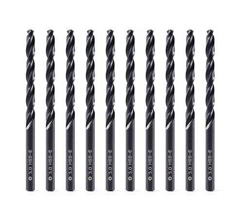 DelitonGude 5,0mm HSS M35 Cobalt Twist Bohrer, Hochgeschwindigkeitsstahl, Satz 10, passend für Stähle, Gusseisen und andere Metalle (5,0mm) von DelitonGude