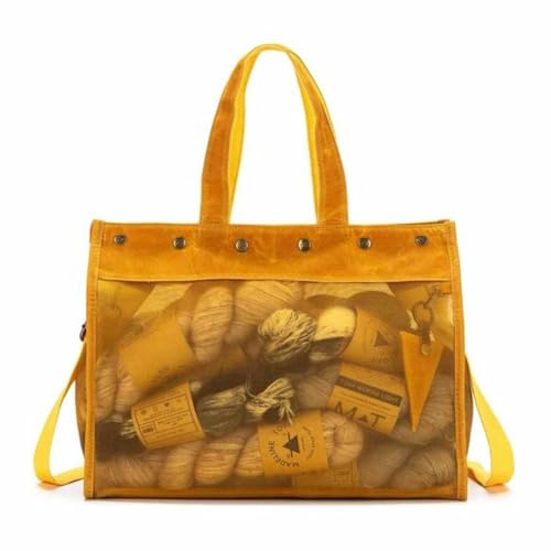 Della Q 110908 Handtasche, Canvas, Mustard, 38x25x15cm von Della Q