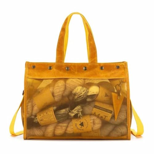 Della Q - Makers Leinwand Gittergewebe Senf (38x25x15cm) Tote Handtasche - 1 Stück Della Q - Makers Leinwand Gittergewebe Senf (38x25x15cm) Tote Handtasche - 1 Stück von Della Q