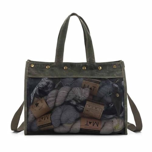 Della Q 110909 Handtasche, Canvas, Olive, 38x25x15cm von Della Q