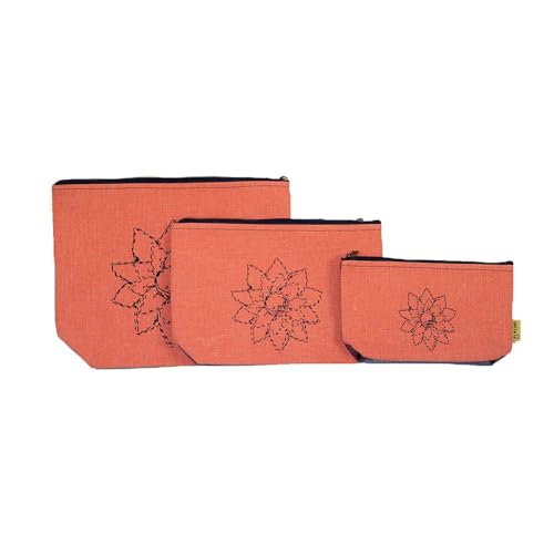 Della Q - Della Q Leinen Koralle (Größe S-M-L) Gittergewebe und Reißverschluss Pouch Setzen - 3 Stücke Della Q - Della Q Leinen Koralle (Größe S-M-L) Gittergewebe und Reißverschluss Pouch Setzen - 3 Stücke von Della Q