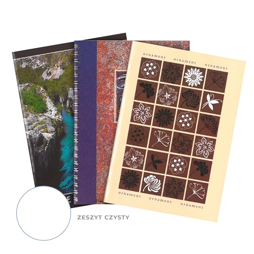 Delta Graphix Notizheft A5 blanko 60 Blatt – Softcover – Schulheft für Zeichnungen, Skizzen & Notizen – Schreibwaren Made in Poland – Mix Designs, Zufallsauswahl – X60C von Delta Graphix