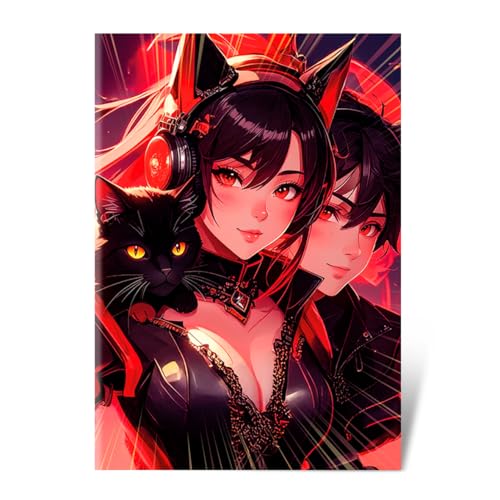 Delta Graphix Schulheft A5 kariert – ANIME Design – 60 Blatt – X60PK – Softcover Notizheft mit UV-Lack – Made in Poland von Delta Graphix