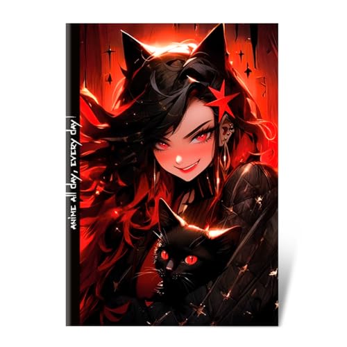 Delta Graphix Schulheft A5 kariert – ANIME Design – 60 Blatt – X60PK – Softcover Notizheft mit UV-Lack – Made in Poland von Delta Graphix