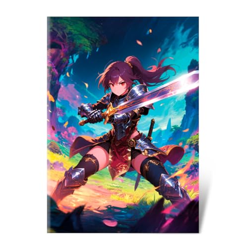 Delta Graphix Schulheft A5 kariert – ANIME Design – 60 Blatt – X60PK – Softcover Notizheft mit UV-Lack – Made in Poland von Delta Graphix