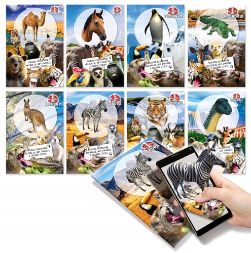 Delta Graphix Schulheft A5 liniert – 60/64 Blatt – Selfilandia Kollektion – Notizheft mit Augmented Reality App (AR) – 3D Tiere mit Animation & Sounds – Mix Designs, Zufallsauswahl von Delta Graphix