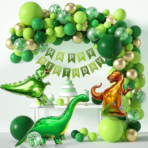 Deluisho Dino Geburtstag Deko Set, Dino Luftballons Geburtstag, Grüner Luftballons Di-no, Dinosaurier Geburt-stagsparty Ballon Dekoration, Dinosaurier Party Ornamente, Aluminium Film Ballons Deluisho Dino Geburtstag Deko Set, Dino Luftballons Geburtstag, Grüner Luftballons Di-no, Dinosaurier Geburt-stagsparty Ballon Dekoration, Dinosaurier Party Ornamente, Aluminium Film Ballons von Deluisho