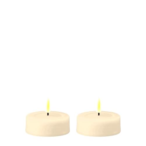 Deluxe Homeart Flammenloses LED-Jumbo-Teelicht-Set für den Innenbereich, mit echter Flame™-Technologie, batteriebetriebene Kerze (creme) von Deluxe Homeart