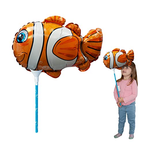 Ballooniacs - Clownfisch luftgefüllt Tierballon von Deluxebase. Eine farbenfrohe und wiederverwendbare aufblasbare Geburtstagsfeier Dekoration für Kinder von Ballooniacs