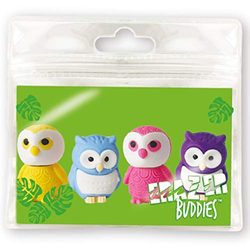 Erazer Buddies - Eule von Deluxebase. Eule Radiergummis und neuartiges Briefpapier für Mädchen und Jungen. Buntes Radiergummi-Set, ideal für Büro- und Schulmaterial Erazer Buddies - Eule von Deluxebase. Eule Radiergummis und neuartiges Briefpapier für Mädchen und Jungen. Buntes Radiergummi-Set, ideal für Büro- und Schulmaterial von Deluxebase