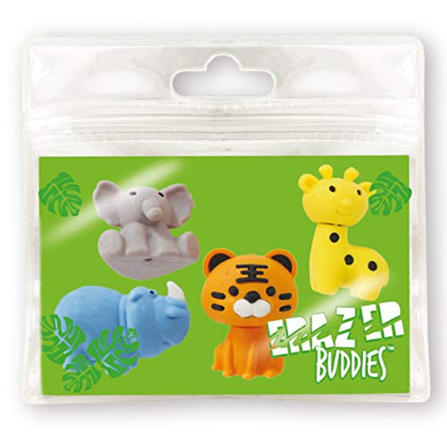 Erazer Buddies - Wildes Tier von Deluxebase. Wildes Tier Radiergummis und neuartiges Briefpapier für Mädchen und Jungen. Buntes Radiergummi-Set, ideal für Büro- und Schulmaterial Erazer Buddies - Wildes Tier von Deluxebase. Wildes Tier Radiergummis und neuartiges Briefpapier für Mädchen und Jungen. Buntes Radiergummi-Set, ideal für Büro- und Schulmaterial von Deluxebase