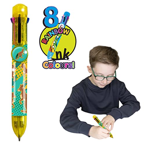 Rainbow Writer - Känguru, Farbwechselstifte von Deluxebase. 8-in-1-Kugelschreiber, tolle Neuheitsstifte für Kinder und ideales Büro- oder Schulmaterial von Rainbow Writer