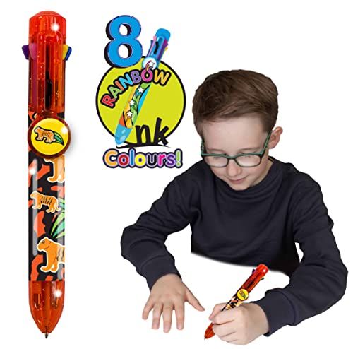 Rainbow Writer - Tiger, Farbwechselstifte von Deluxebase. 8-in-1-Kugelschreiber, tolle Neuheitsstifte für Kinder und ideales Büro- oder Schulmaterial von Rainbow Writer