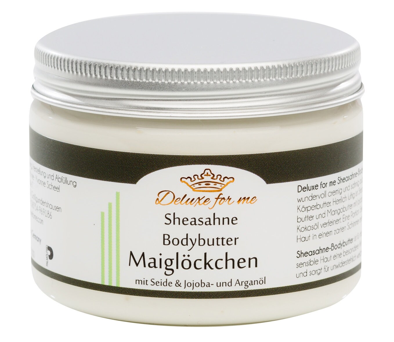 194.29Eur/1Kg Bodybutter - Sheasahne Maiglöckchen 194.29Eur/1Kg Bodybutter - Sheasahne Maiglöckchen von Deluxeforme
