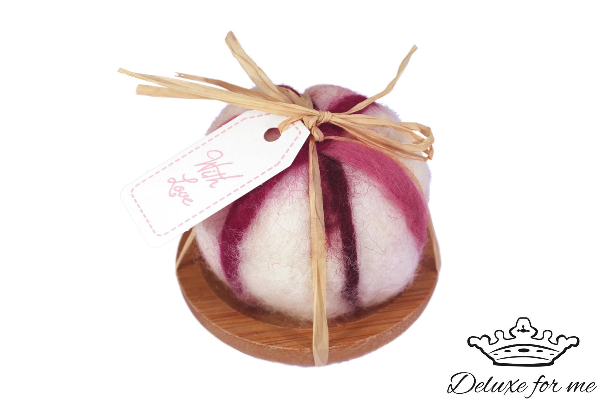 Filzseife Rose Mit Bambus Seifenschale Rund Filzseife Rose Mit Bambus Seifenschale Rund von Deluxeforme