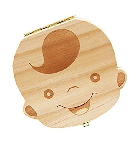 Demarkt Holz Milchzähne Box Kinder Jungen Prinz Zahnbox Zahndose Milchzahndose Zahndöschen Kinder Junge Milch Zähne Holz Aufbewahrungs Souvenirbox Baby Deutsch Version von Demarkt