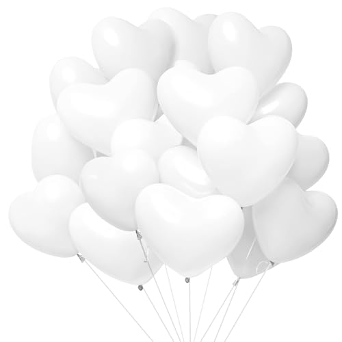 Demarsen 50 Stück Luftballons Hochzeit, Herzluftballons Weiß, Helium Ballons Hochzeit, Naturlatex Dekoration Luftballons für Hochzeit/Verlobung/Valentinstag/Geburtstag/Party Demarsen 50 Stück Luftballons Hochzeit, Herzluftballons Weiß, Helium Ballons Hochzeit, Naturlatex Dekoration Luftballons für Hochzeit/Verlobung/Valentinstag/Geburtstag/Party von Demarsen