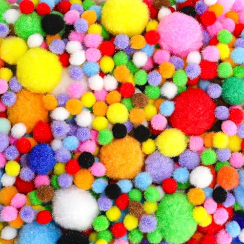 Demarsen Pompons zum Basteln 1000 Stück 1-3cm Mini Pompons Filzkugeln Bunt für Ostern, Kleine Bommeln für Lustige DIY Kreative Handwerk, Partydekoration von Demarsen