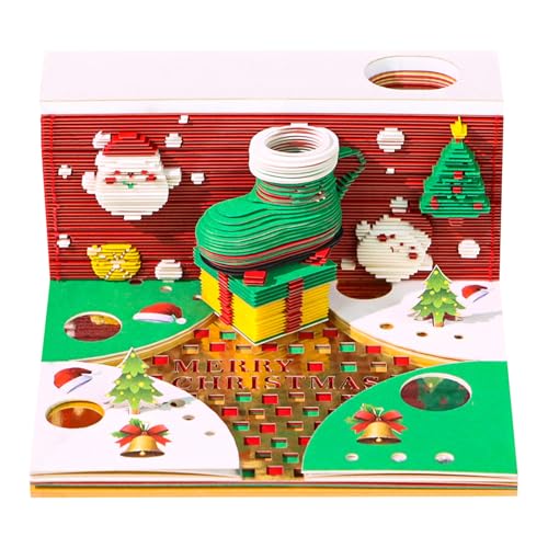 3D Notizblock, Kalender 2026 mit Stifthalter, 3D Kalender, 3D Notizblock Baum Wochenkalender Tagesabreißkalender, Tischkalender Schreibtisch Deko (J) von Demiawaking