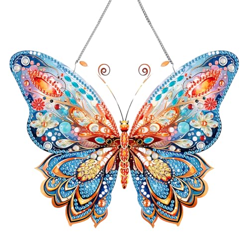 5D DIY Diamond Painting Girlande Kranz Diamant Painting Anhänger mit Kette, Diamant Malerei Türkranz Vogelkäfig Blumen Deko Tür Fenster Deko DIY Geschenk (P) von Demiawaking