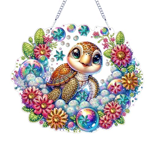 5D DIY Diamond Painting Girlande Kranz Tiere Set, Diamant Painting Anhänger Tiere Blumen Kit, Diamant Malerei Schmetterling Türkranz Tür Fenster Deko (03) von Demiawaking