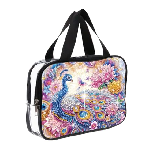 5D DIY Diamond Painting Handtasche Einkaufstasche, Diamant Malerei Kosmetiktasche Make-up-Tasche Aufbewahrungstasche Reise Organizer Tasche Geschenk (H) von Demiawaking