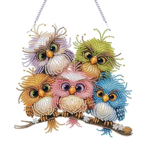 5D DIY Diamond Painting Kranz Girlande Set, Diamant Painting Anhänger Türkranz Kits mit Kette, Diamant Malerei Girlande Blumen Kit Tür Fenster Deko DIY Geschenk (18) von Demiawaking