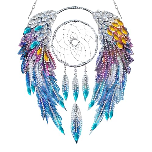 5D DIY Diamond Painting Kranz Girlande Set, Diamant Painting Anhänger Türkranz Kits mit Kette, Diamant Malerei Traumfänger Kit Tür Fenster Deko DIY Geschenk (H) von Demiawaking