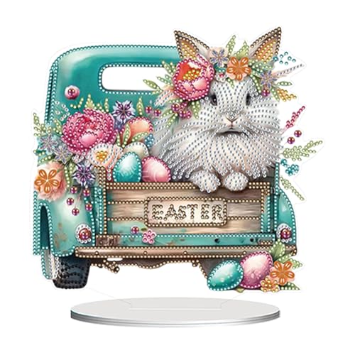 5D DIY Diamond Painting Osterdeko Tischdeko Ostern Deko, Diamant Malerei Osterhase Ostereier Tisch Deko, Diamant Painting Ostern Party Geschenk (V) von Demiawaking