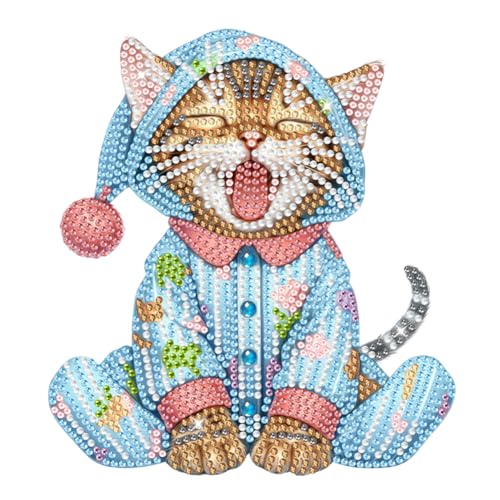 5D DIY Diamond Painting Tischdeko Tiere Set, Diamant Malerei Schütteln Kopf Hund Katzen Kit, Diamant Painting Tisch Deko Wackelkopf Hund Wackelfiguren (I) von Demiawaking