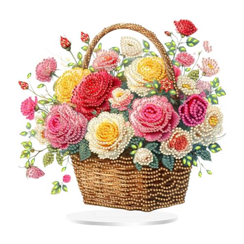 5D DIY Diamond Painting Tischdeko Tiere und Blumen Set, Diamant Malerei Tisch Deko Ornament, Diamant Painting Tiere Blumen Kit für Anfänger Deko Geschenke (Q) von Demiawaking